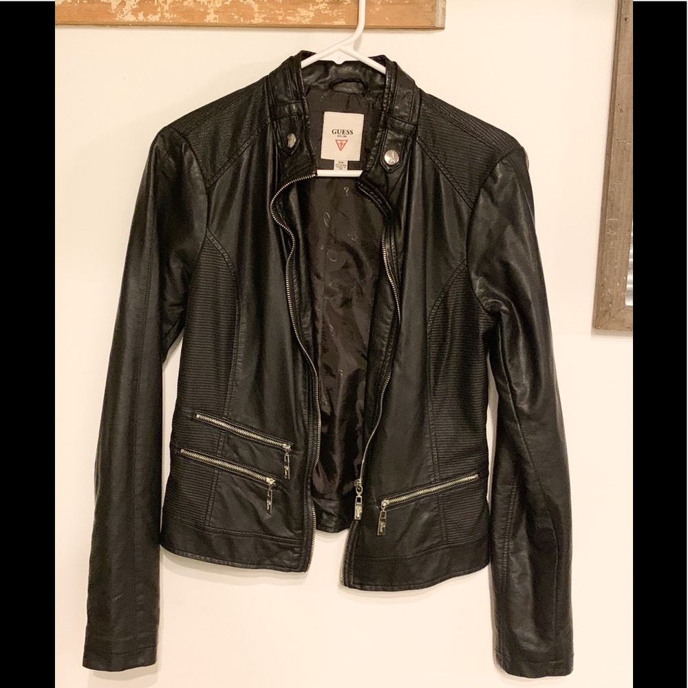 Black Moto Jacket - GUESS